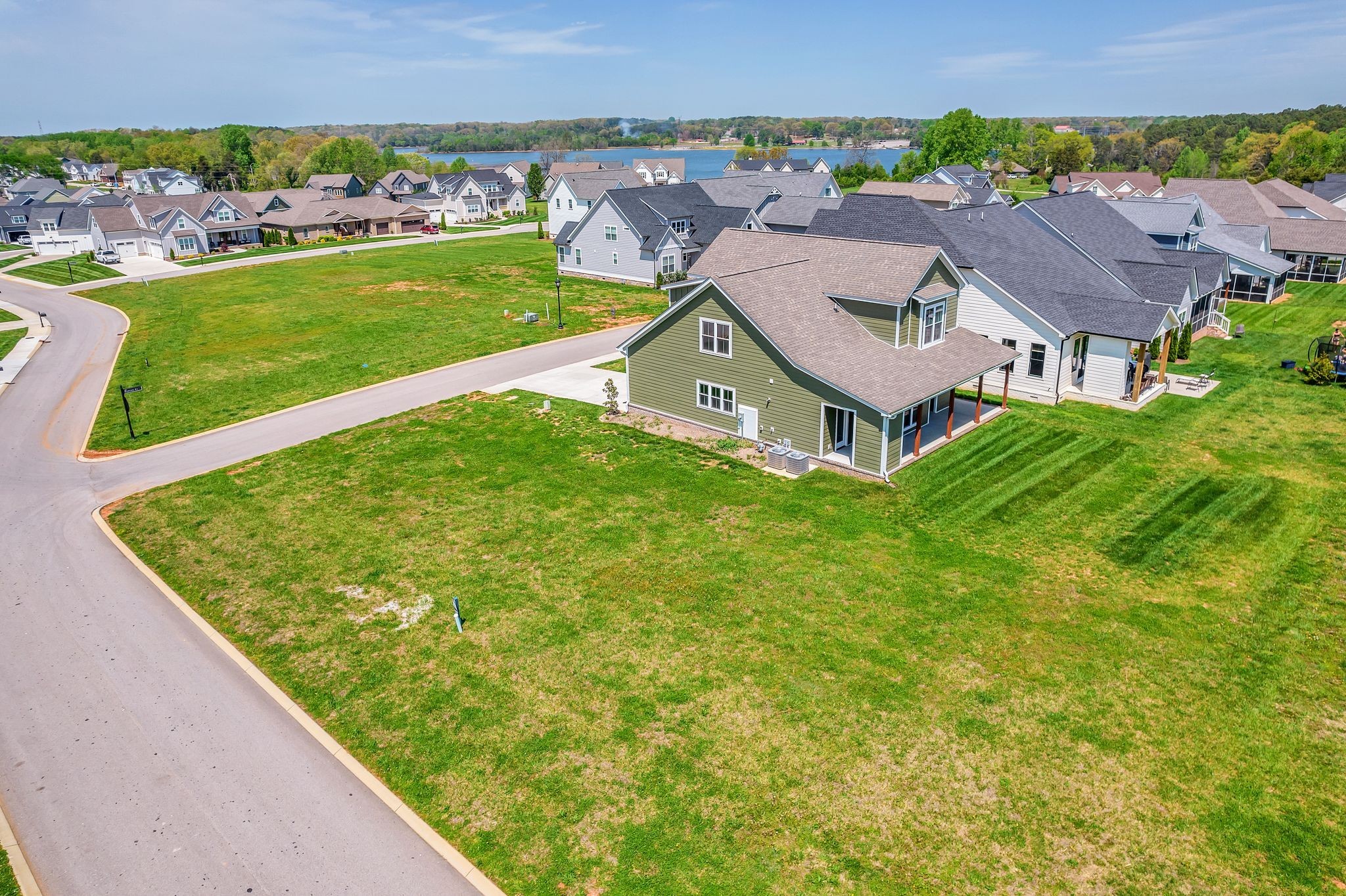 an aerial view of a house