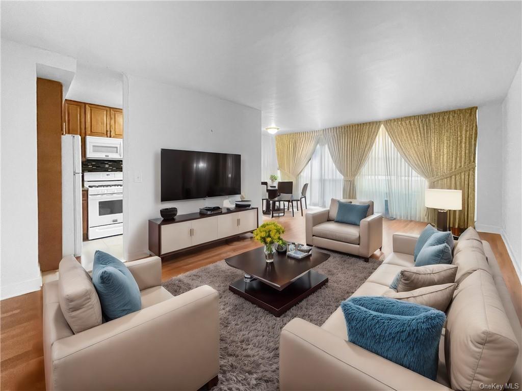 Living room featuring hardwood / wood-style flooring