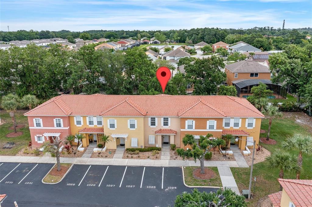 an aerial view of multiple house