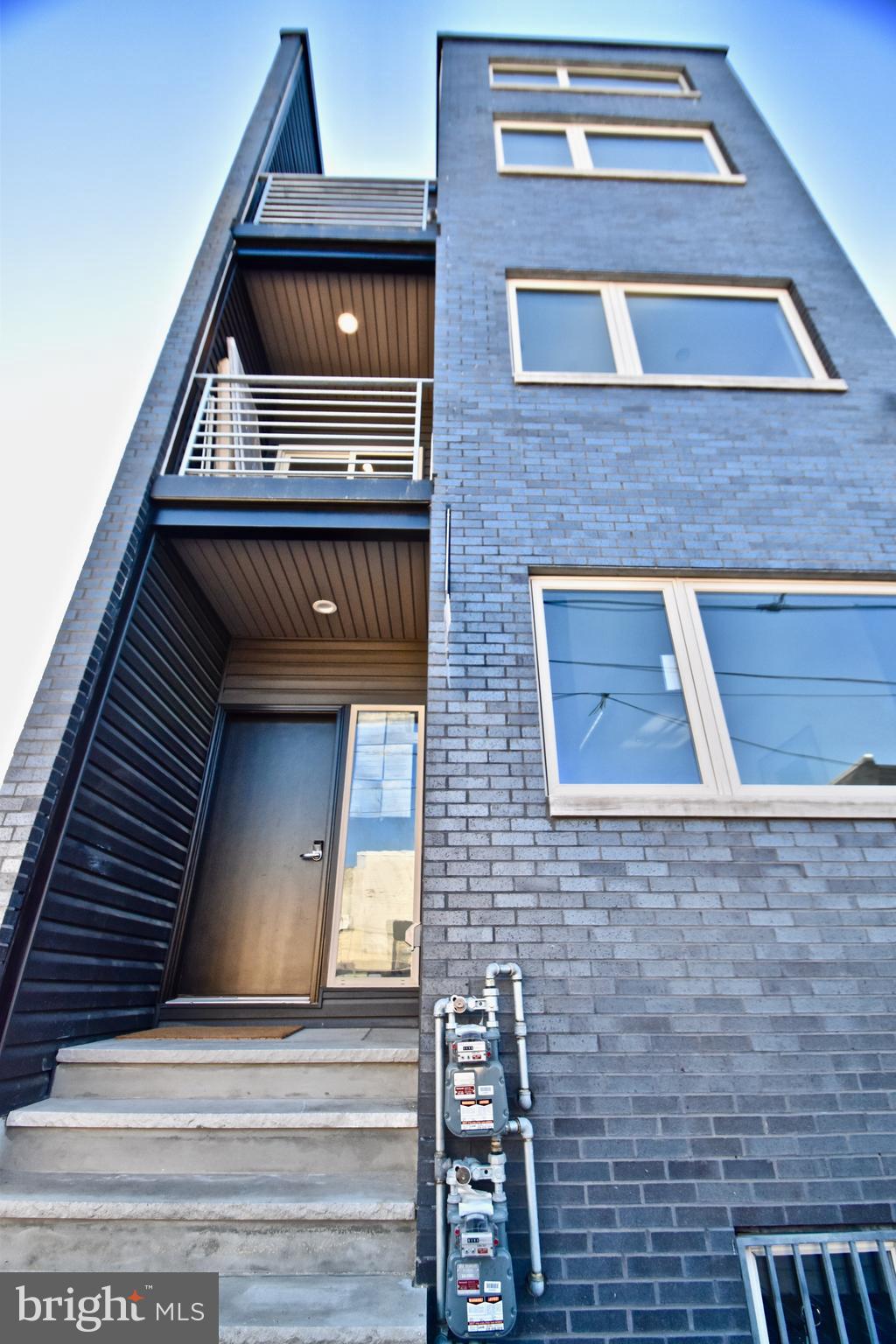 a front view of a house with windows