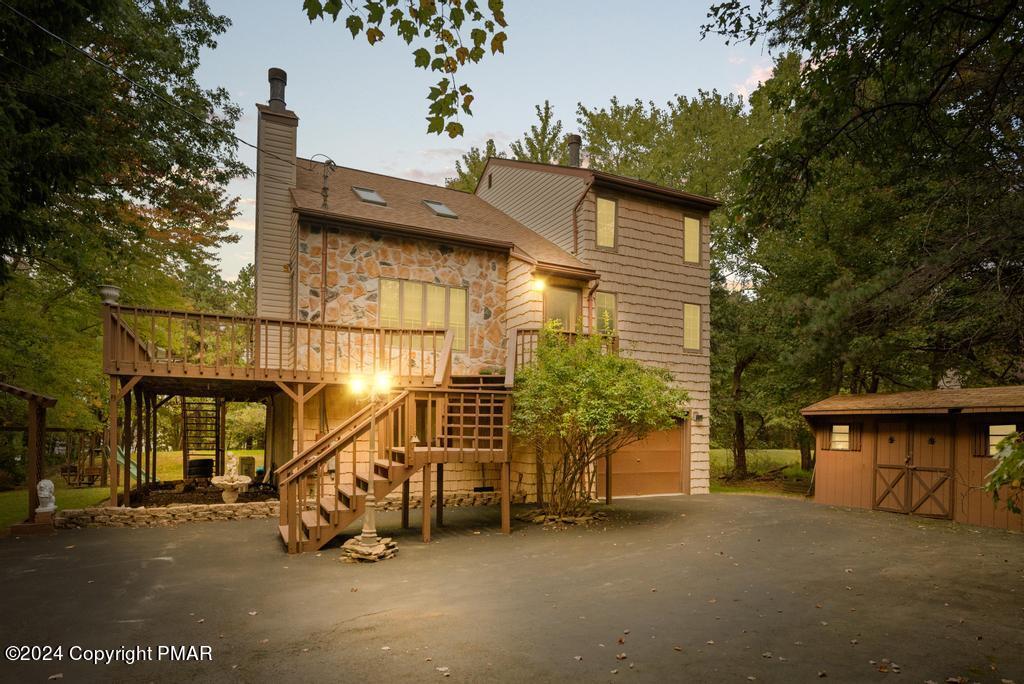 a view of a house with a patio