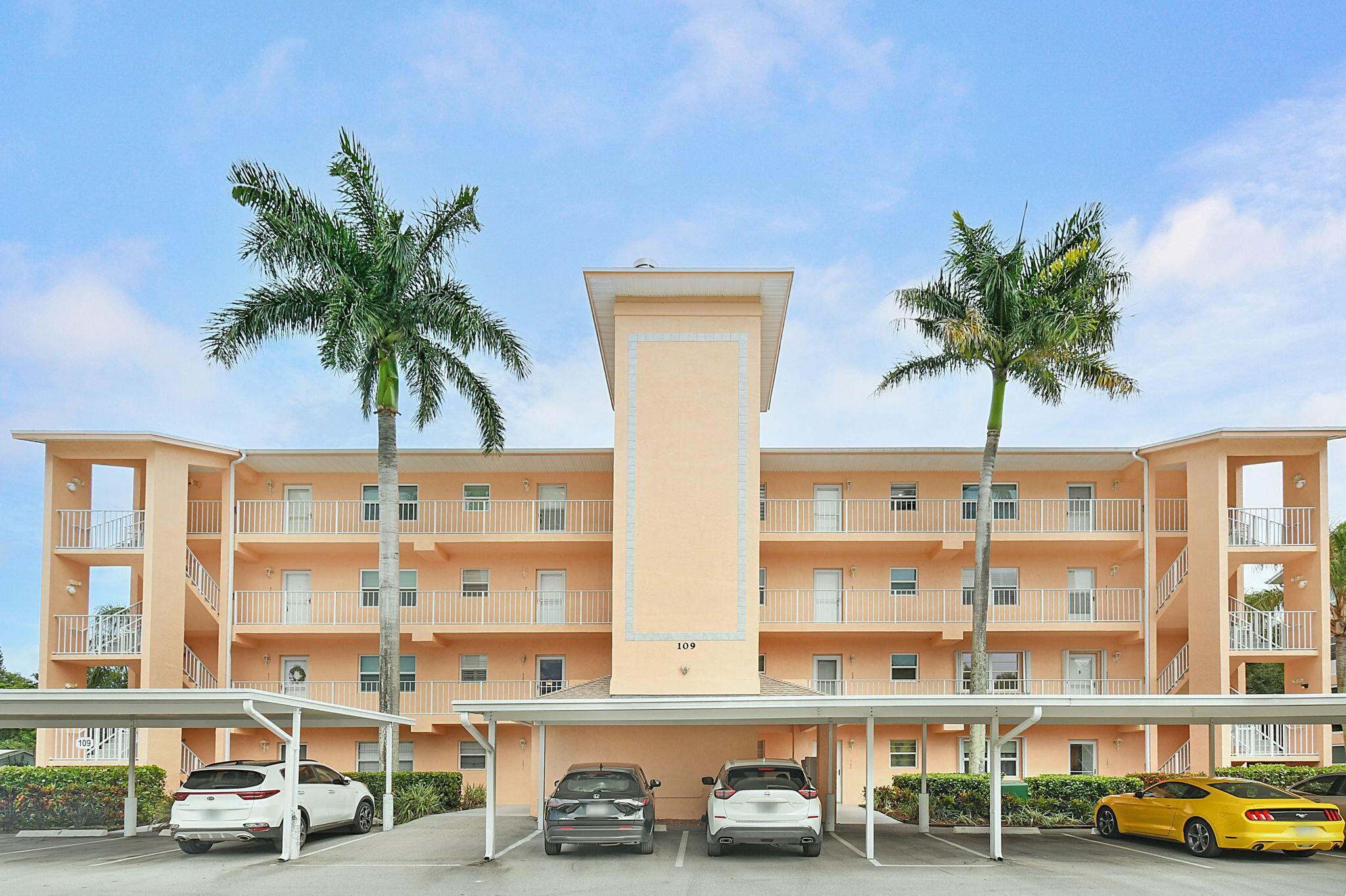 a cars parked in front of a building