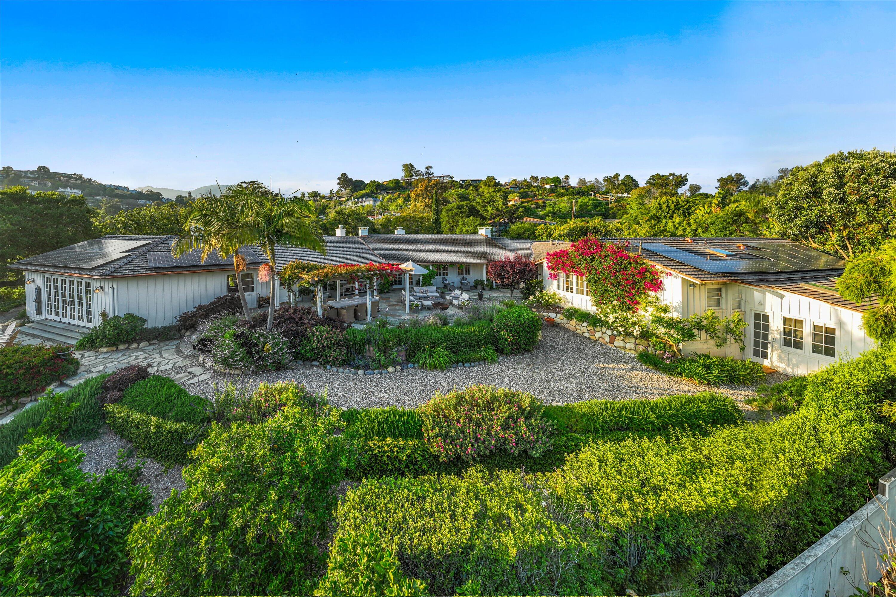 an aerial view of multiple house