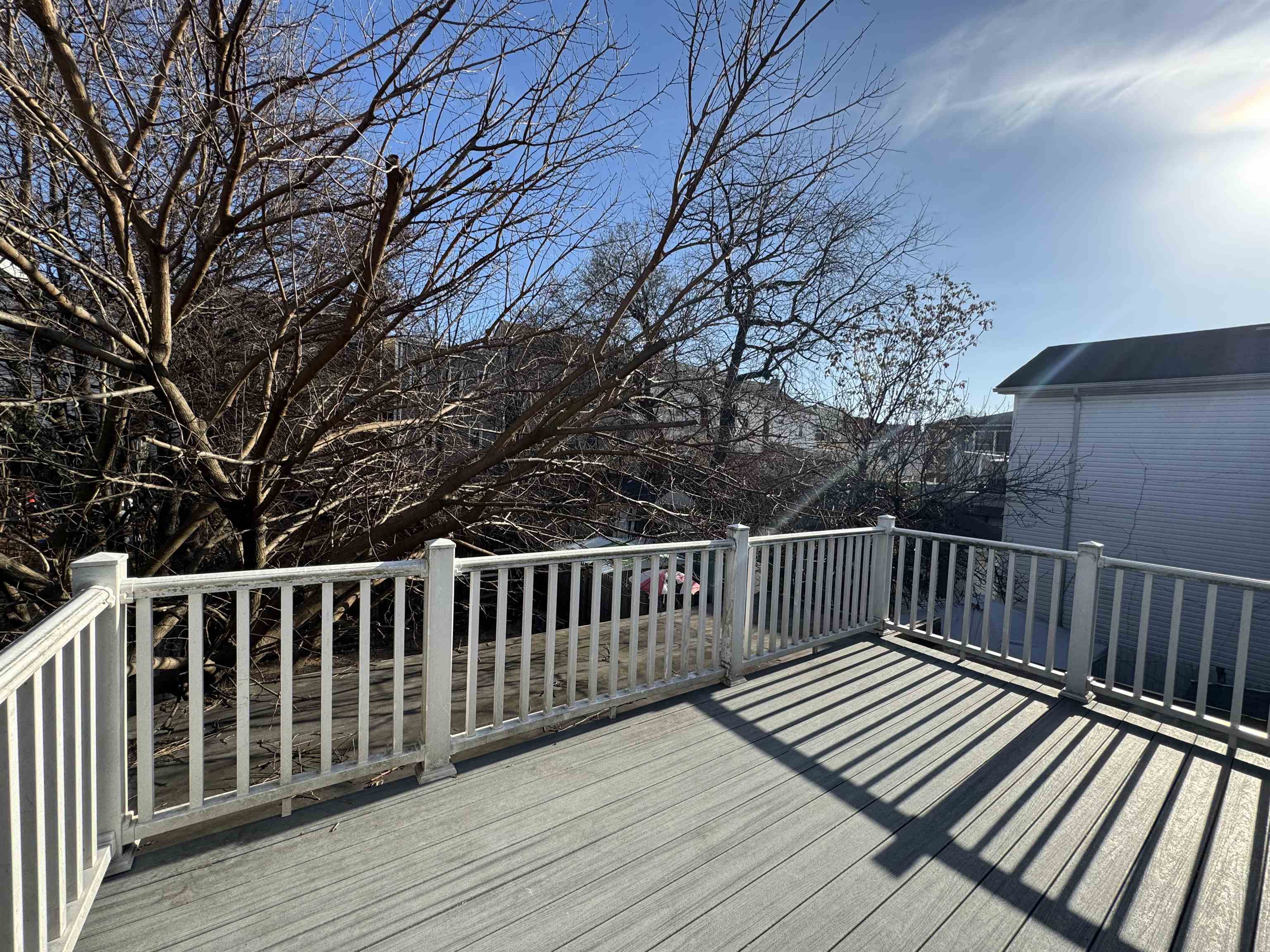 a view of wooden deck