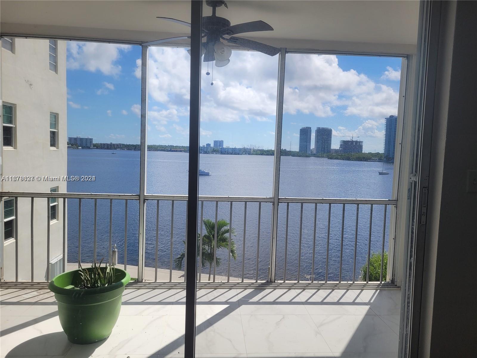 a view of potted plant in front of a glass door