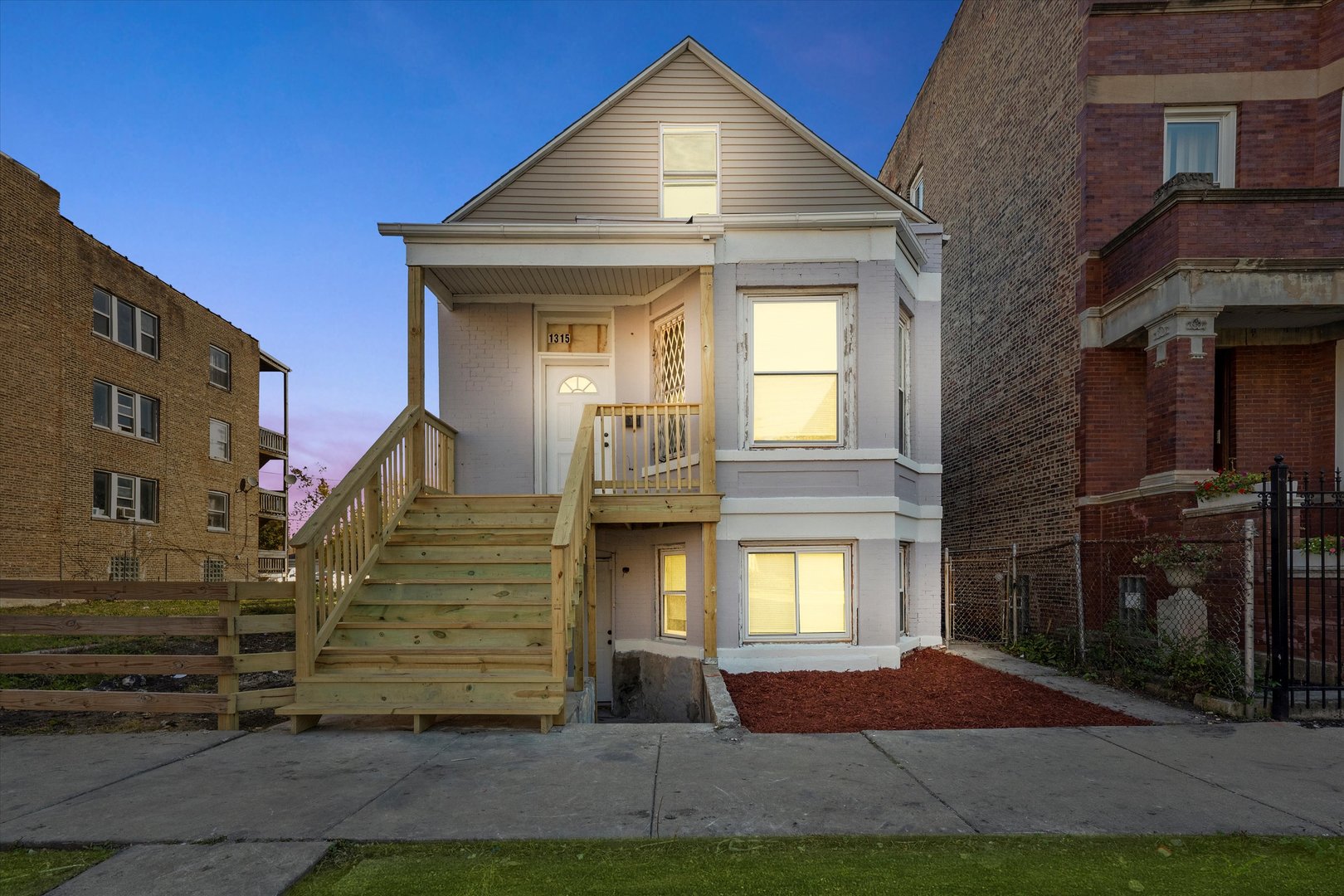 a front view of a house