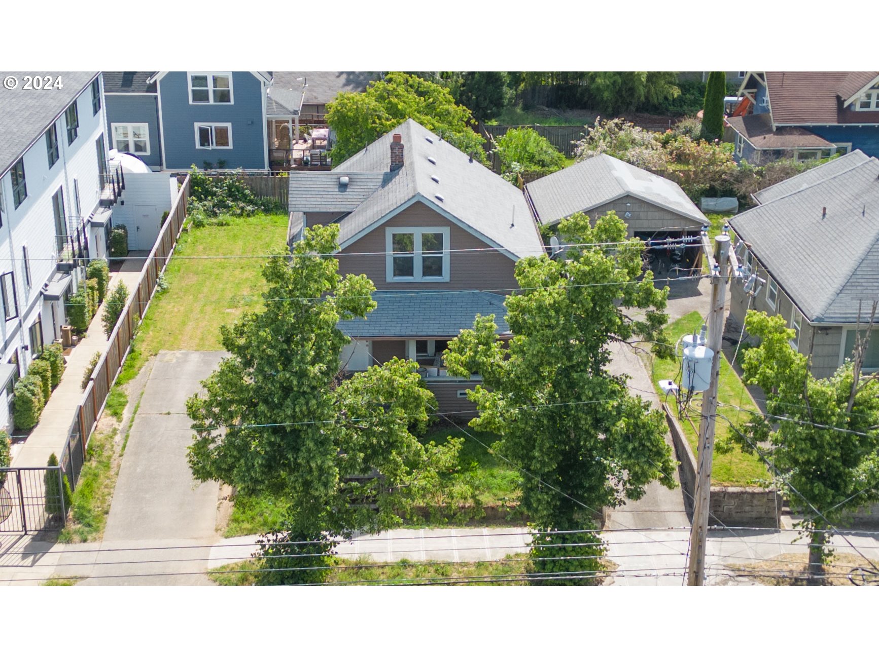 an aerial view of a house