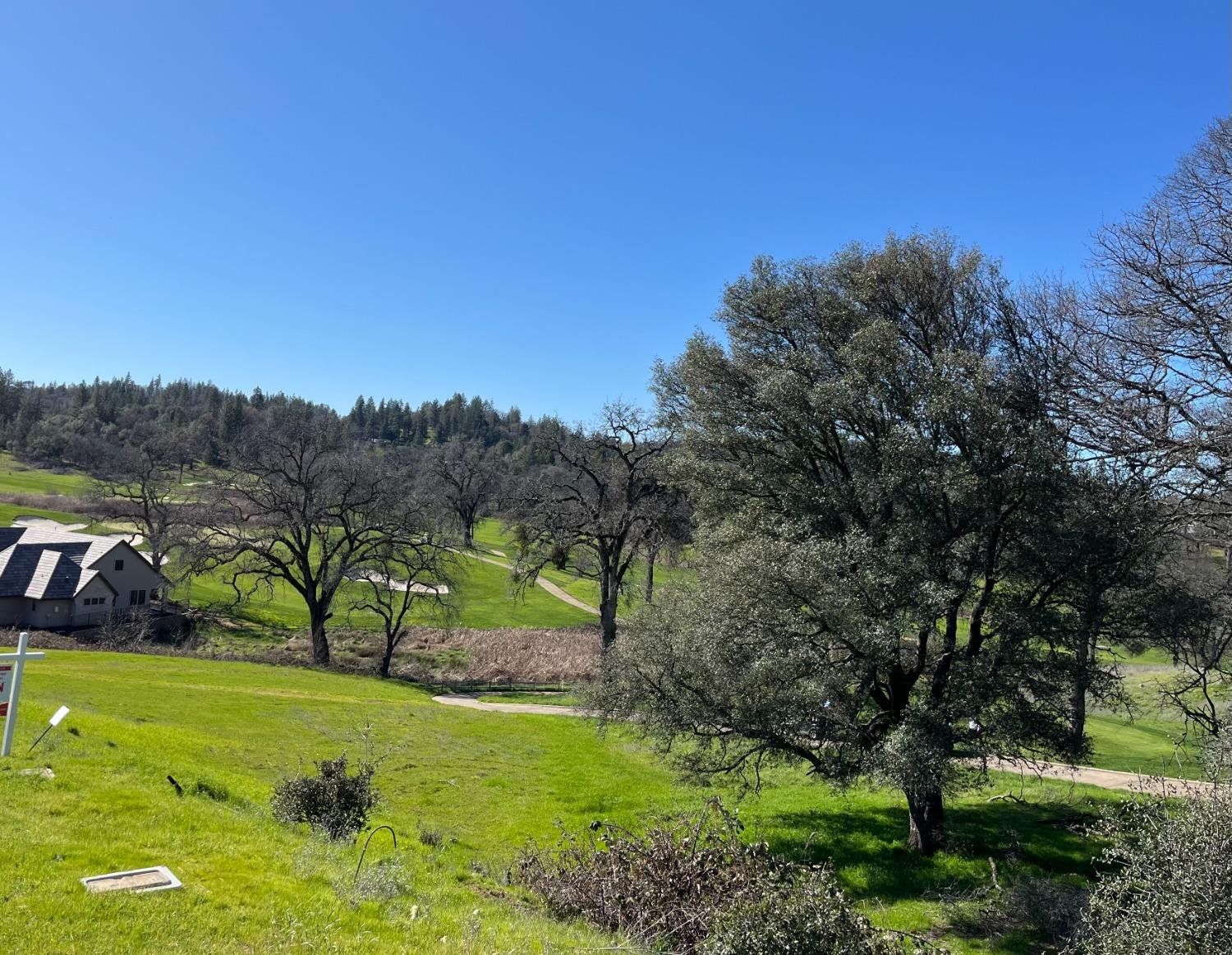 a view of an outdoor space with mountain view