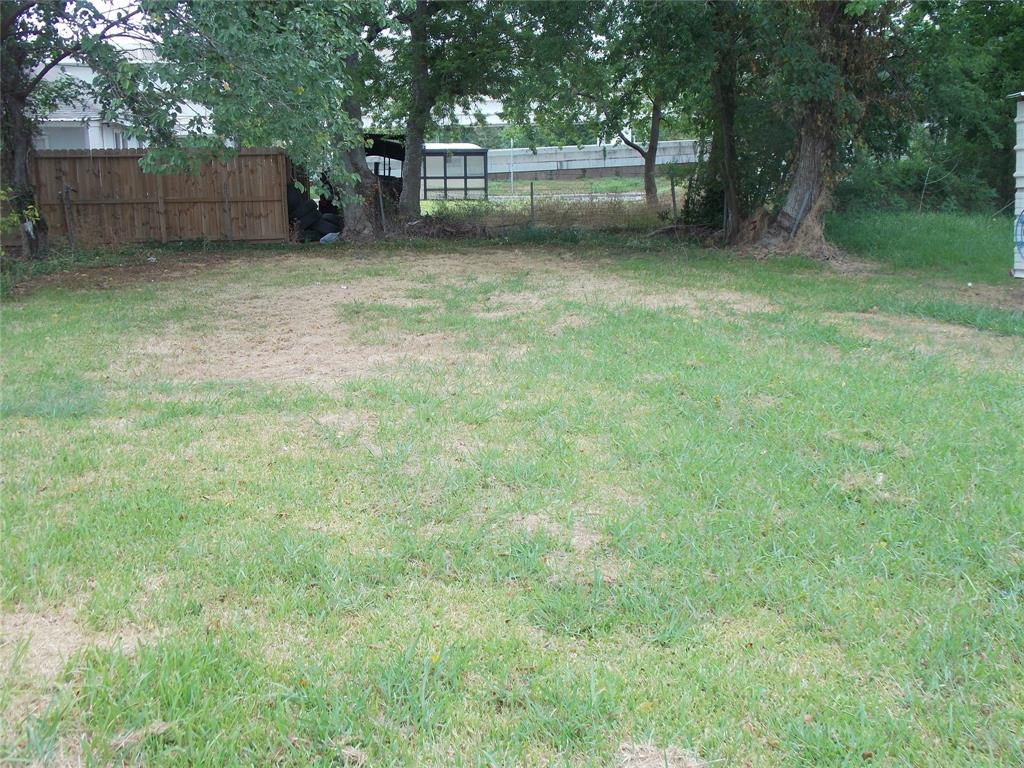 a view of a yard with a tree