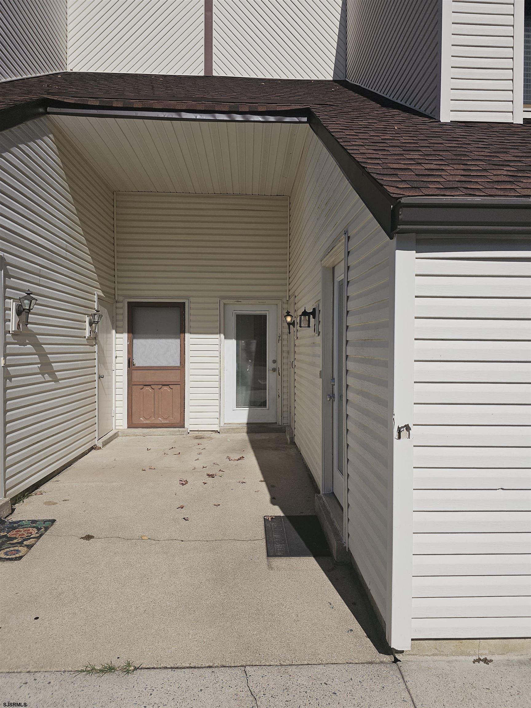 a view of a house with a door