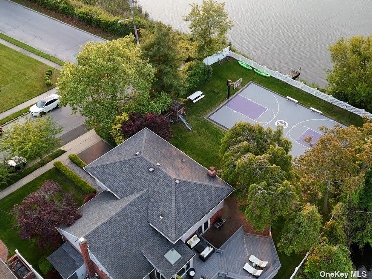 an aerial view of a house