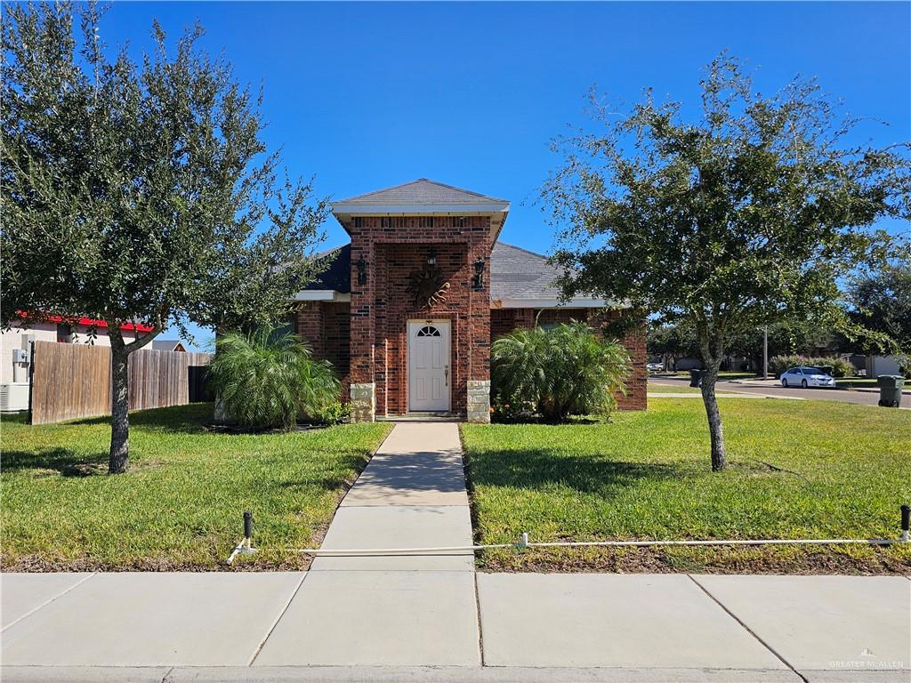 View of front of home with a front lawn