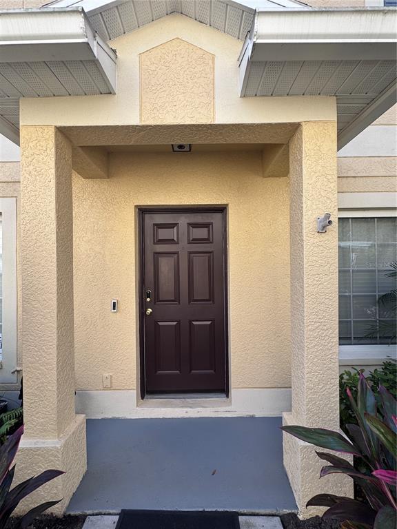 a view of front door of house