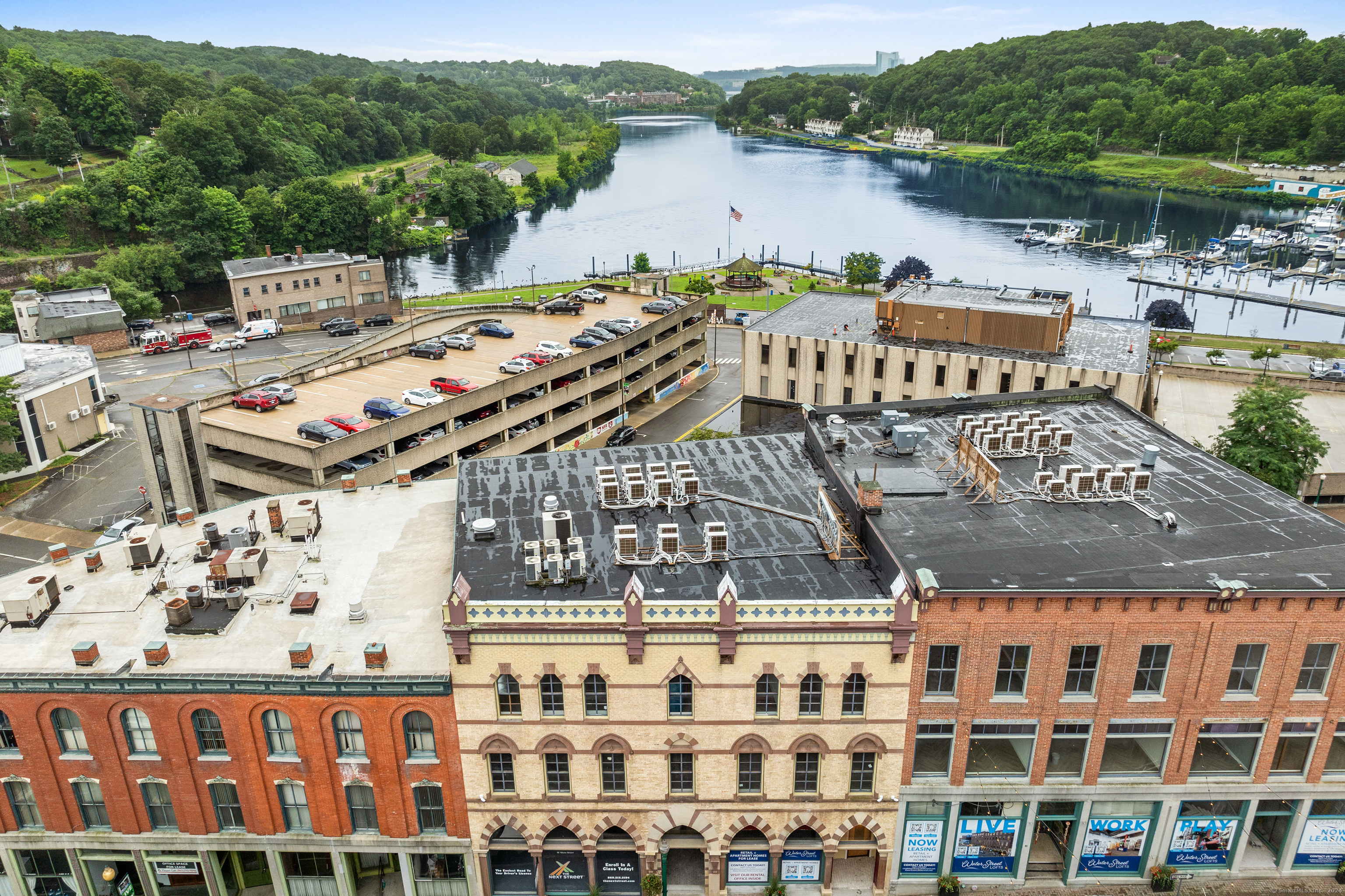 a view of a building with a lake view