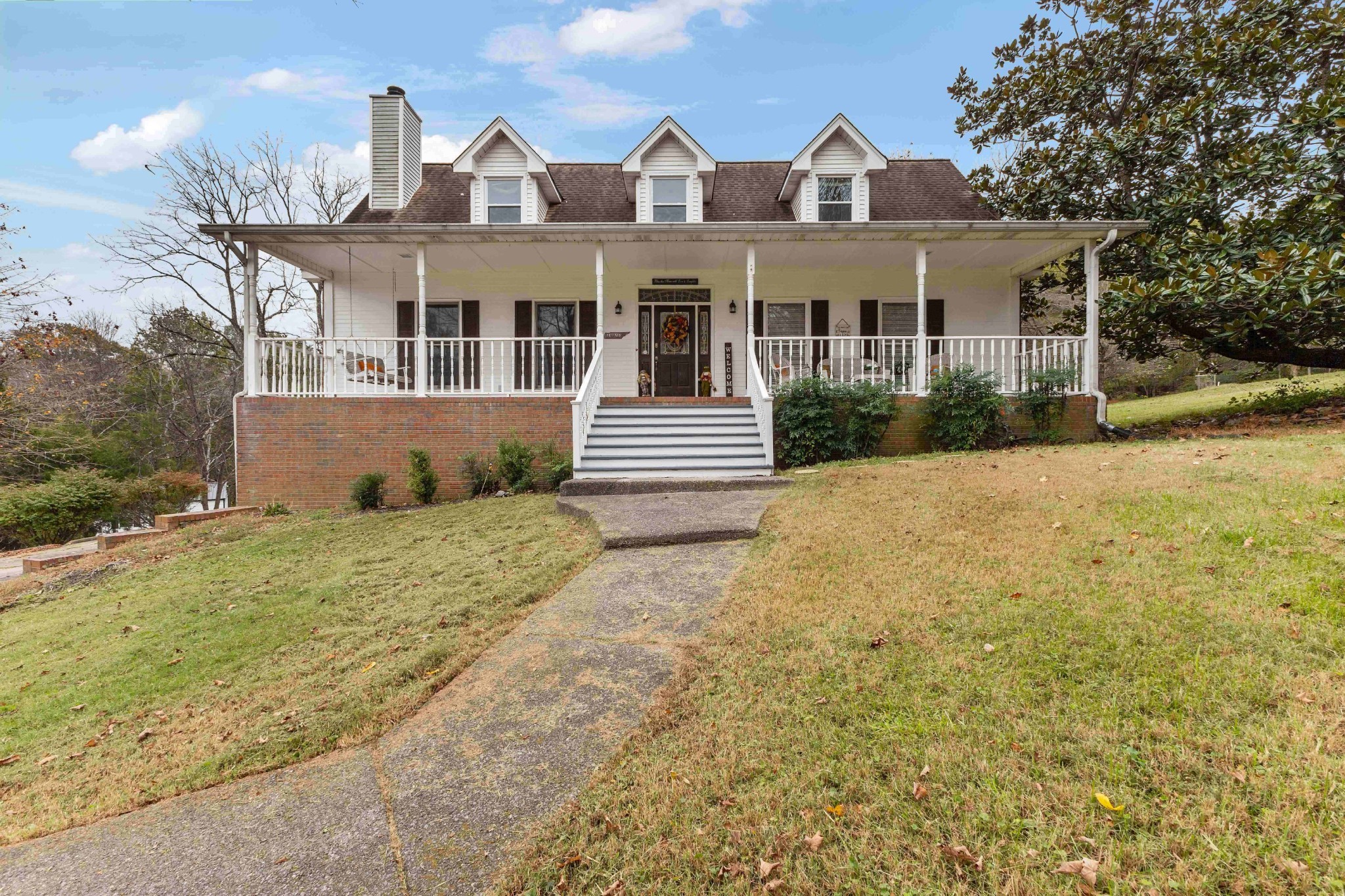 The huge covered porch is perfect for entertaining, morning coffee, or watching the abundant wild life in the evening.