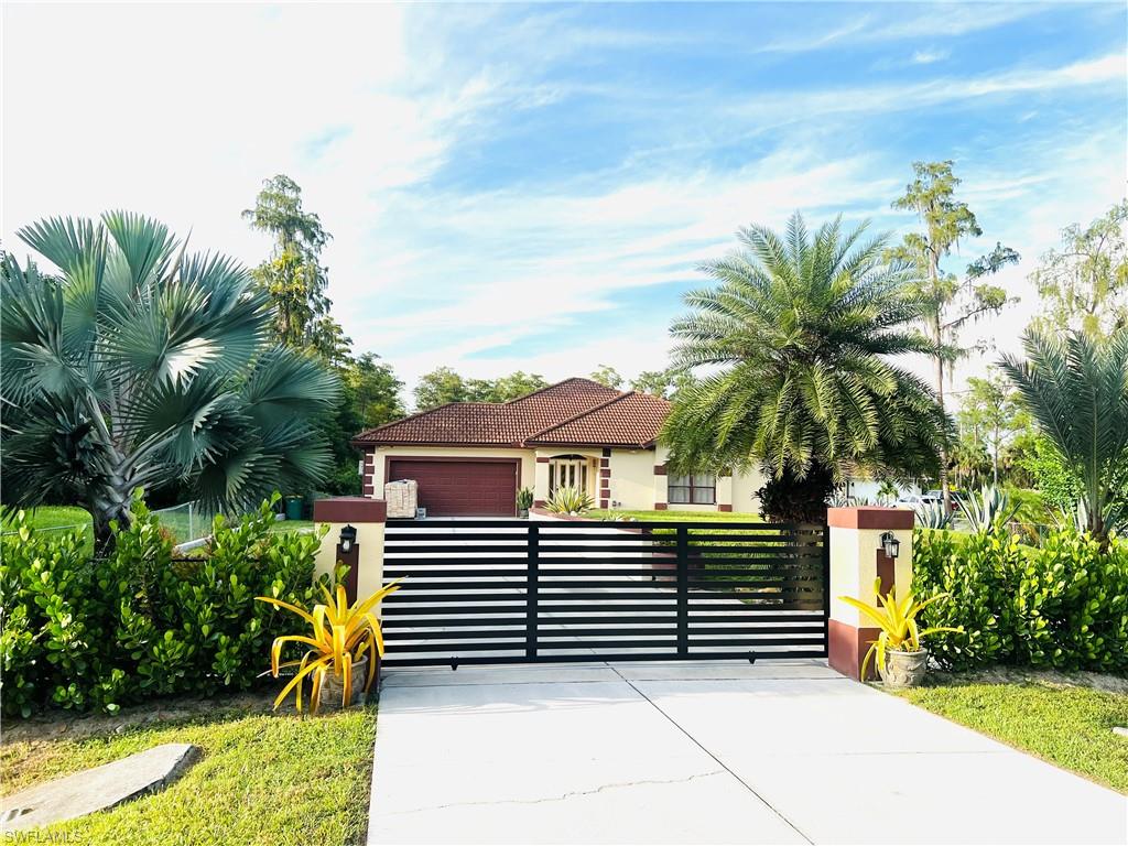 a house view with a garden space