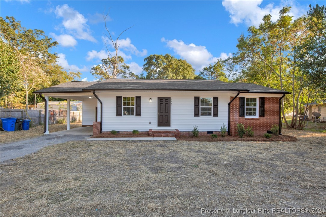 front view of a house with a porch