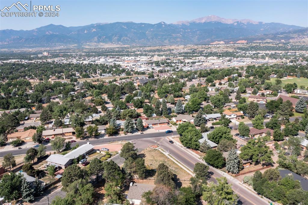 an aerial view of residential house and outdoor space