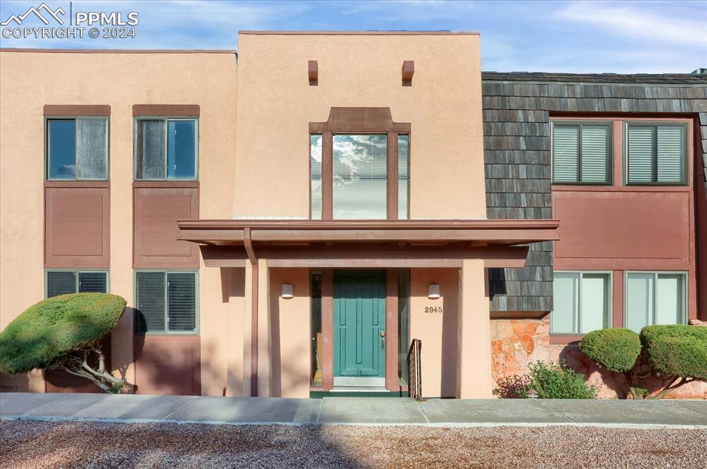 front view of a brick house