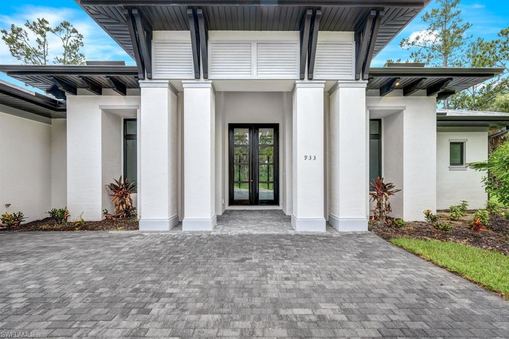 View of exterior entry with french doors