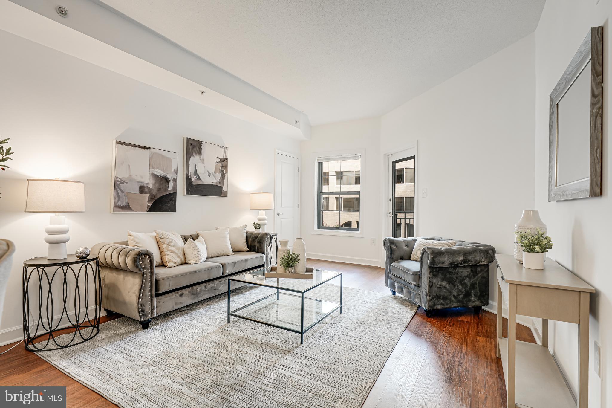 a living room with furniture