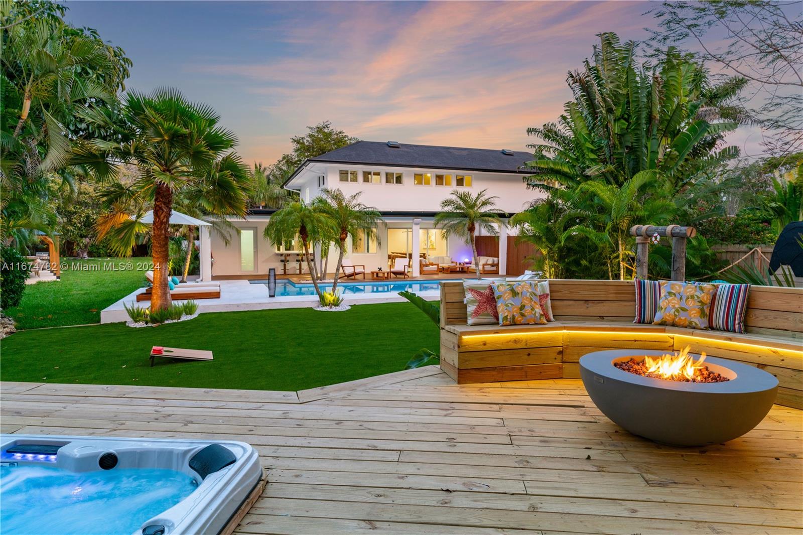 a view of a swimming pool with a patio