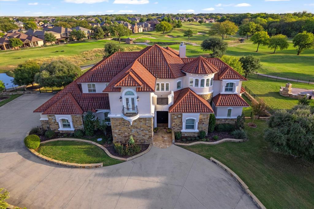 an aerial view of a house