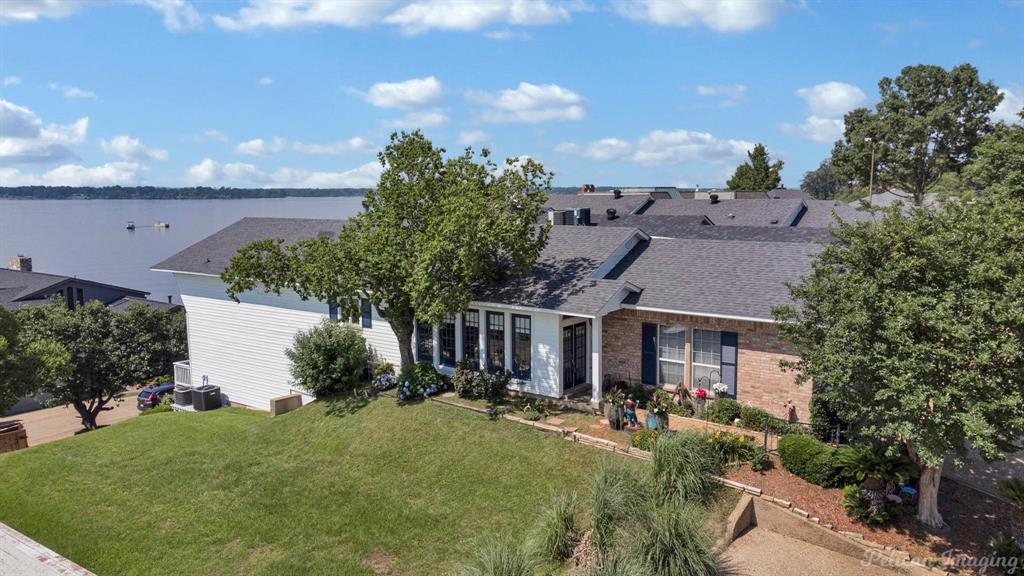 an aerial view of a house