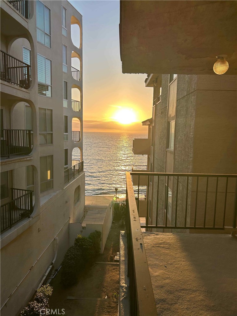 a view of balcony with ocean view