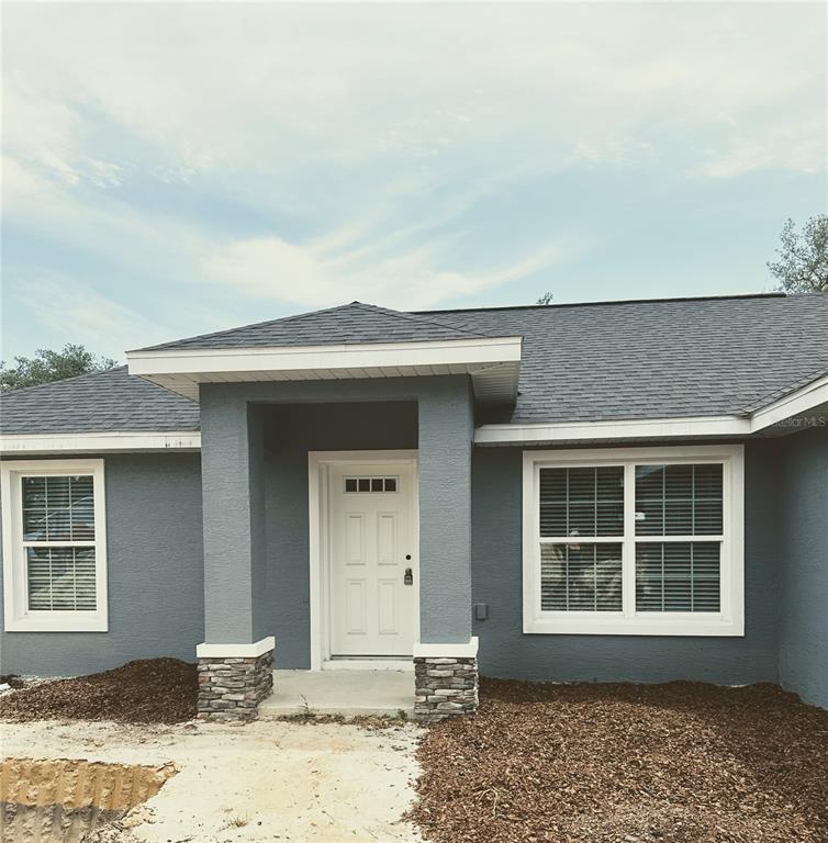 a front view of a house