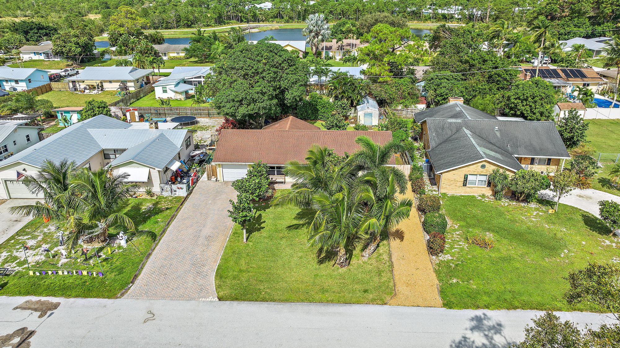 an aerial view of a house