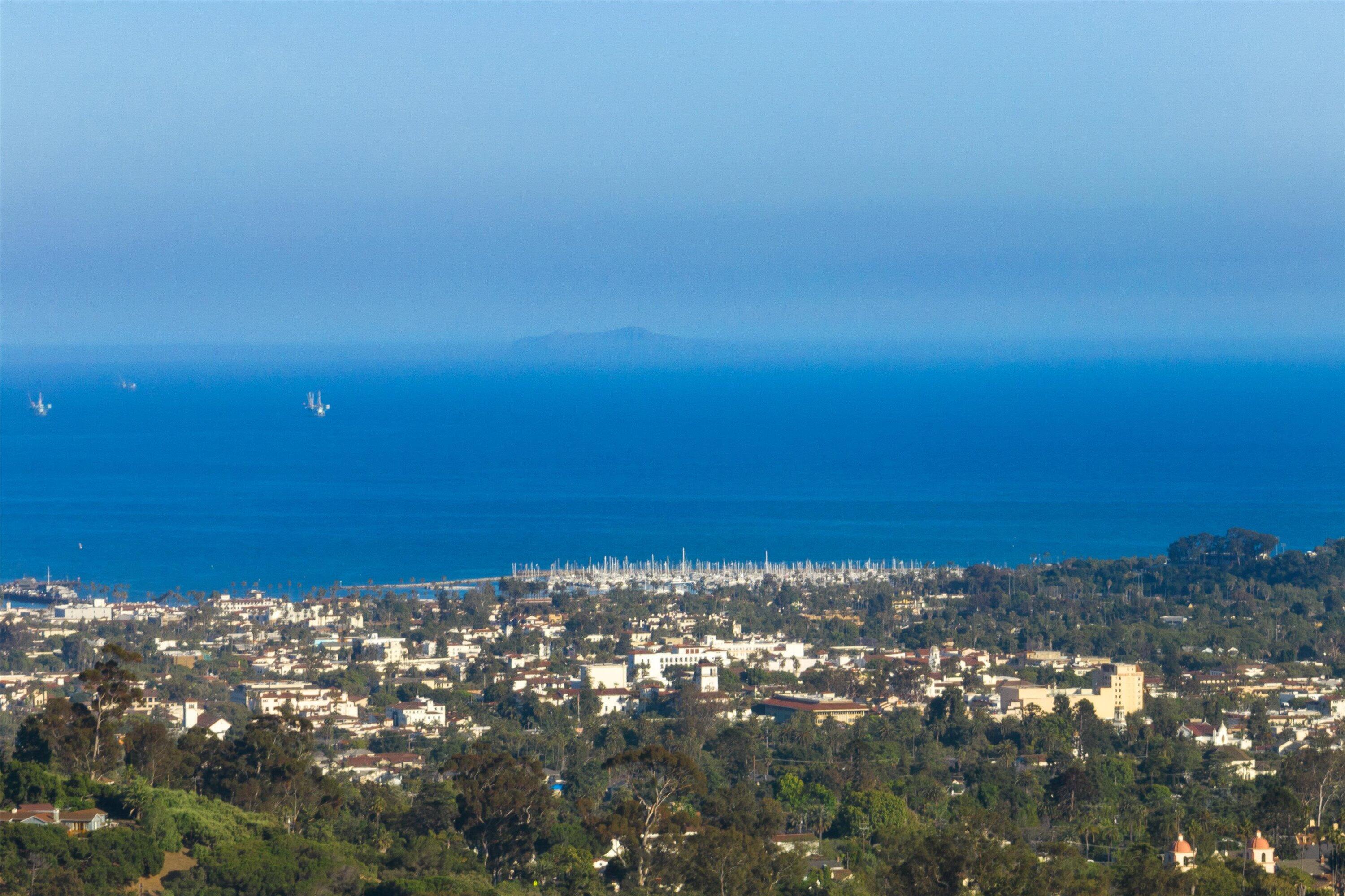 a view of city and ocean