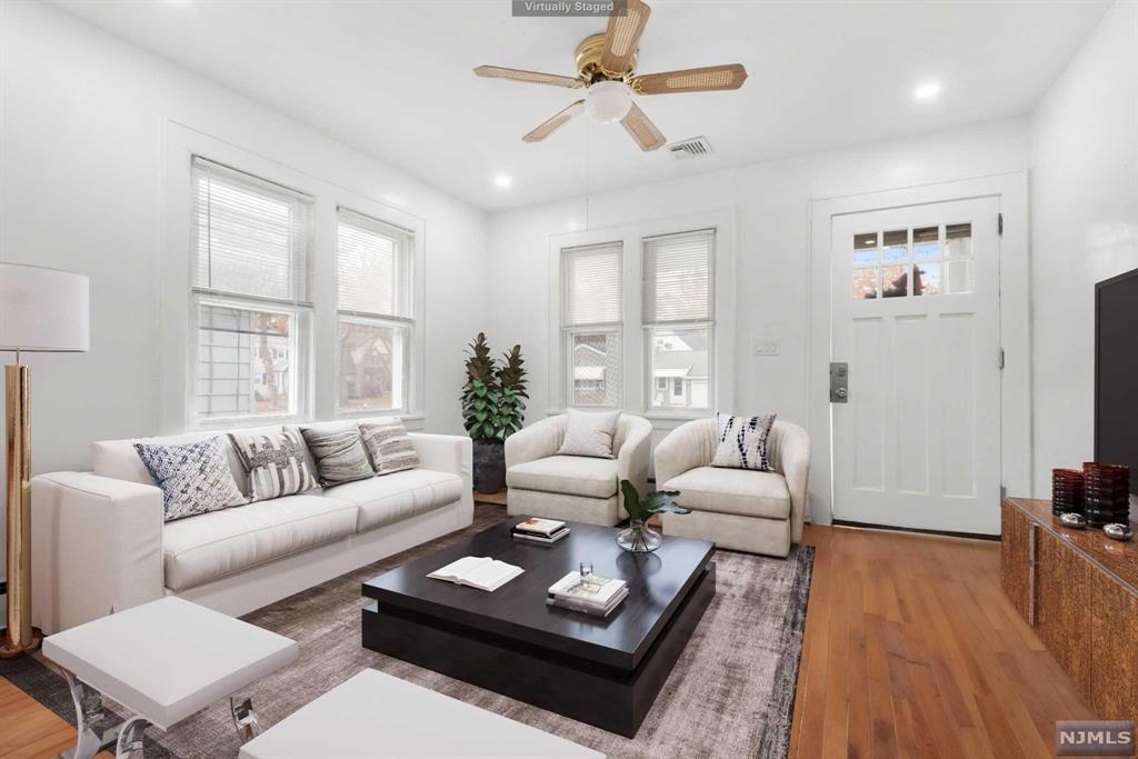 a living room with furniture