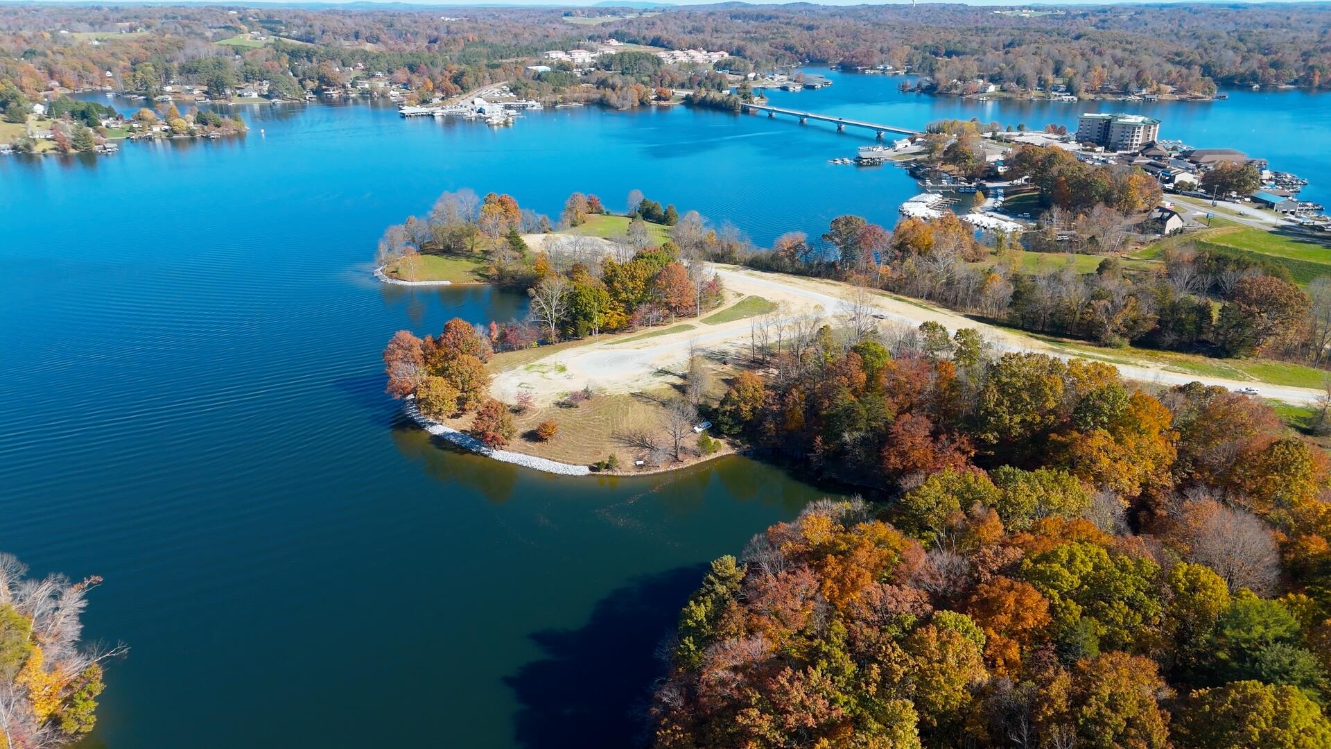 a view of a lake in middle of the middle