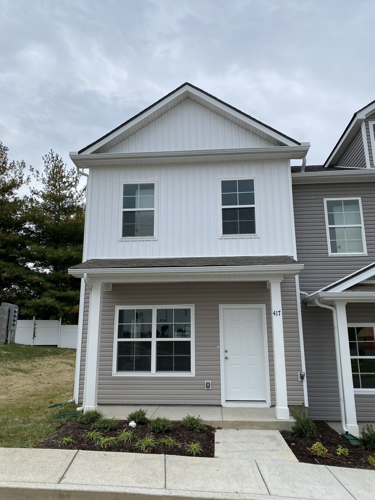 a front view of a house