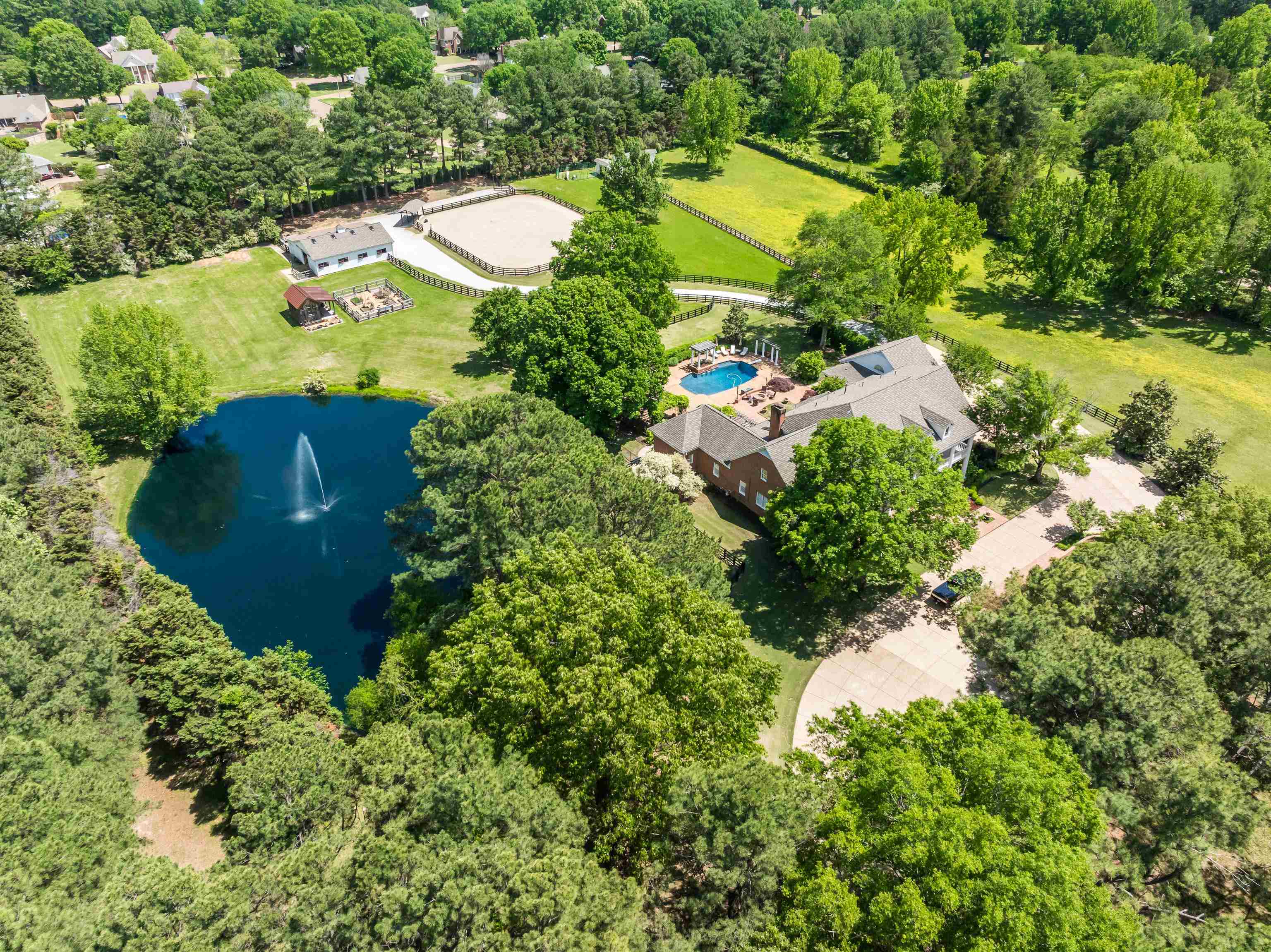 an aerial view of a house