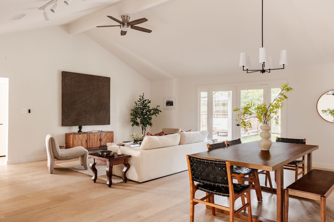 a living room with furniture