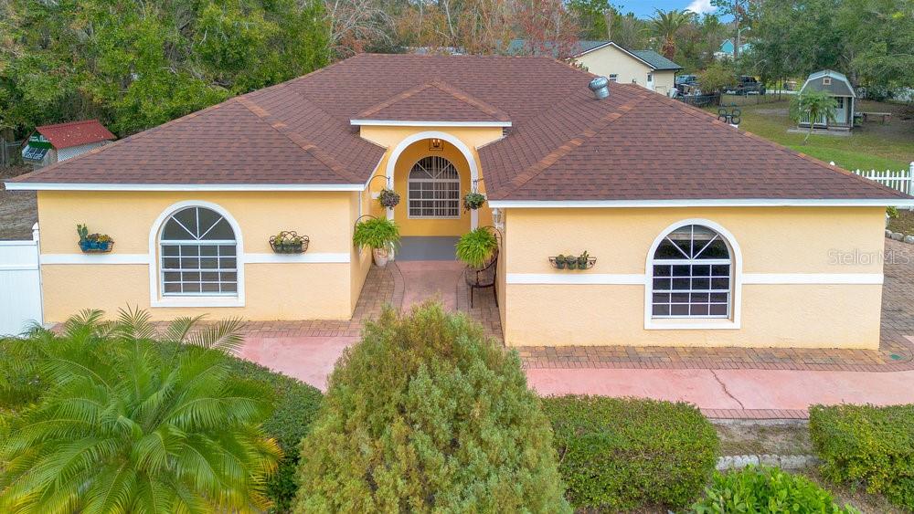 a aerial view of a house