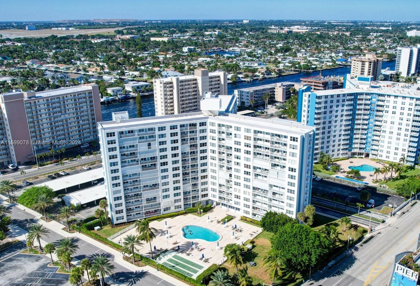 a view of a city with tall buildings