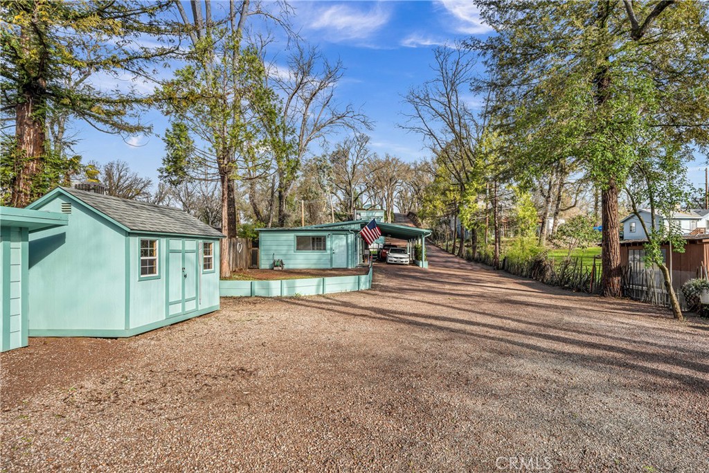 a house with trees in front of it