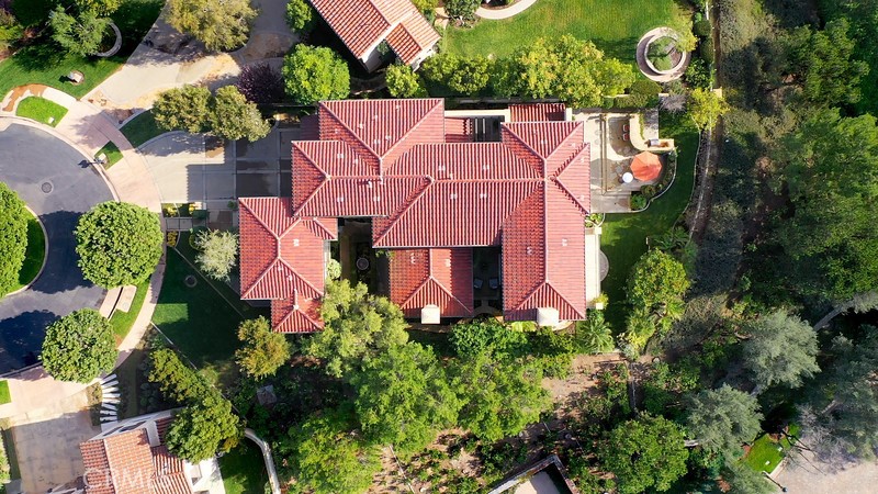 an aerial view of a house