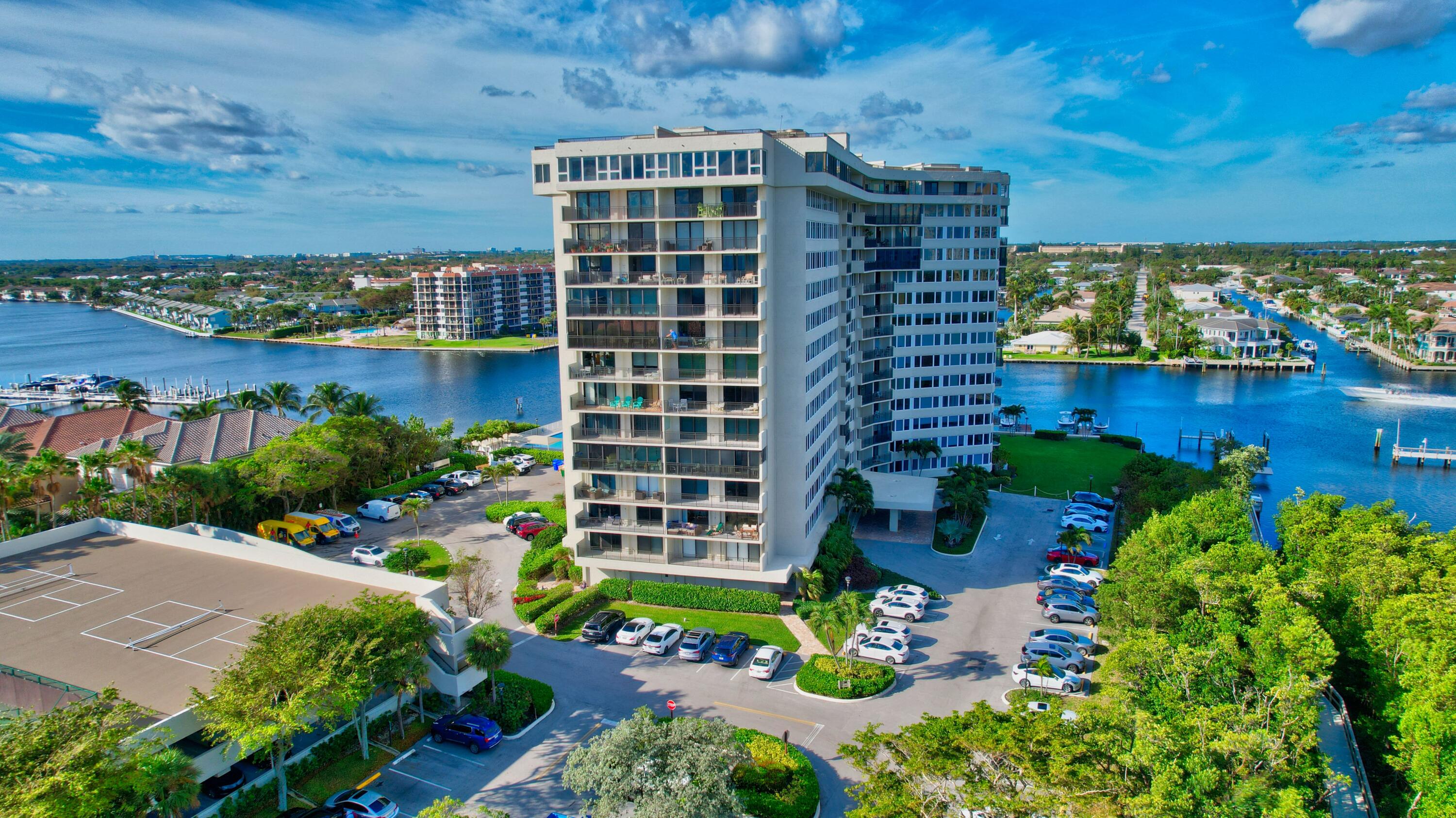 an aerial view of a building