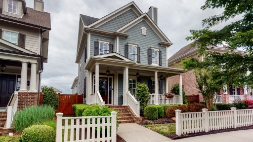 front view of a house with a porch