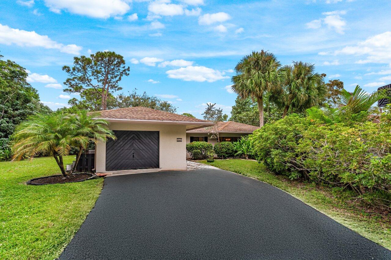 a view of a house with a yard and tree s