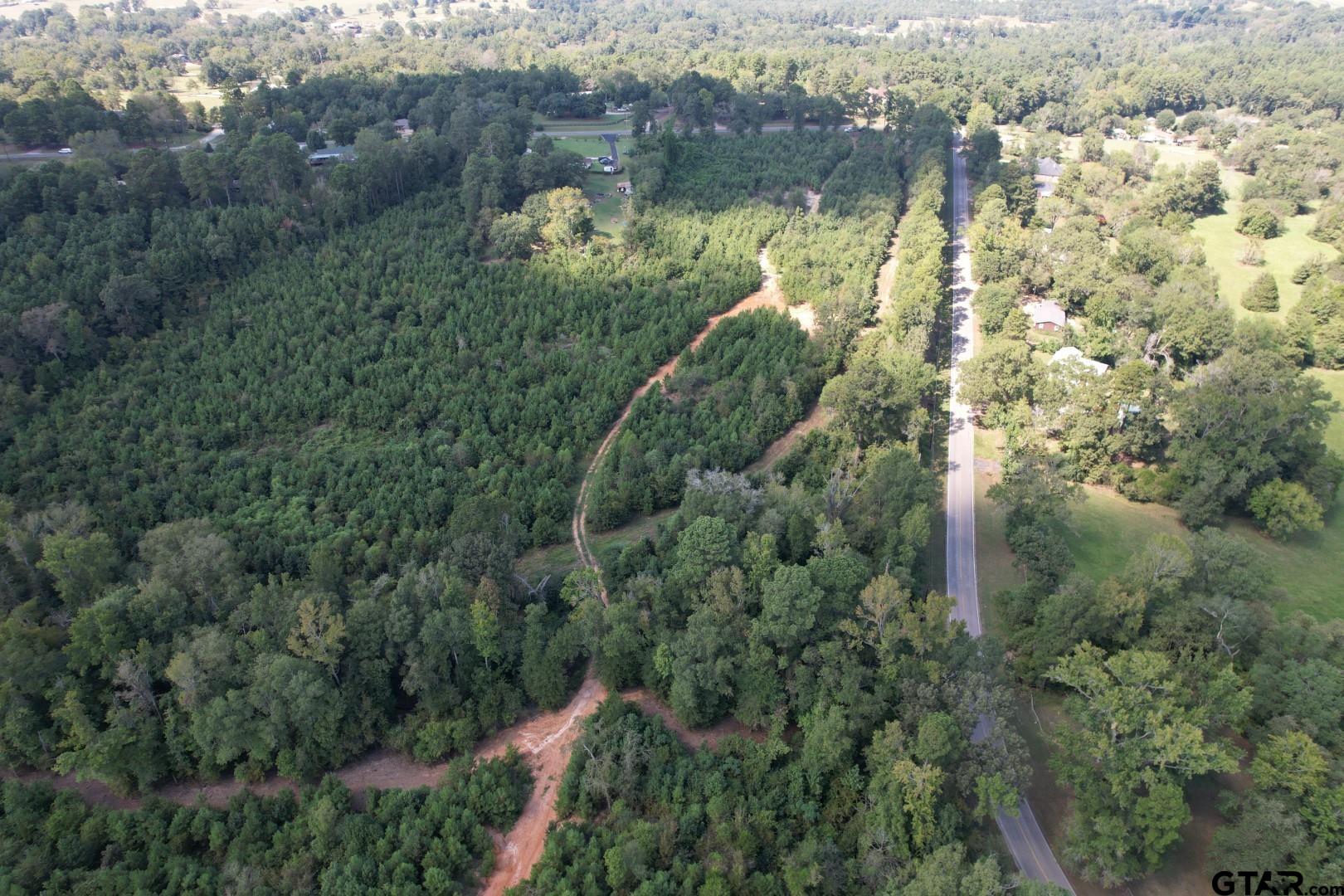 an aerial view of a house with a yard and lake view