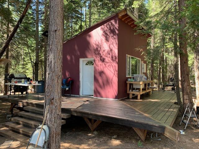 a outdoor space with lots of furniture and shower