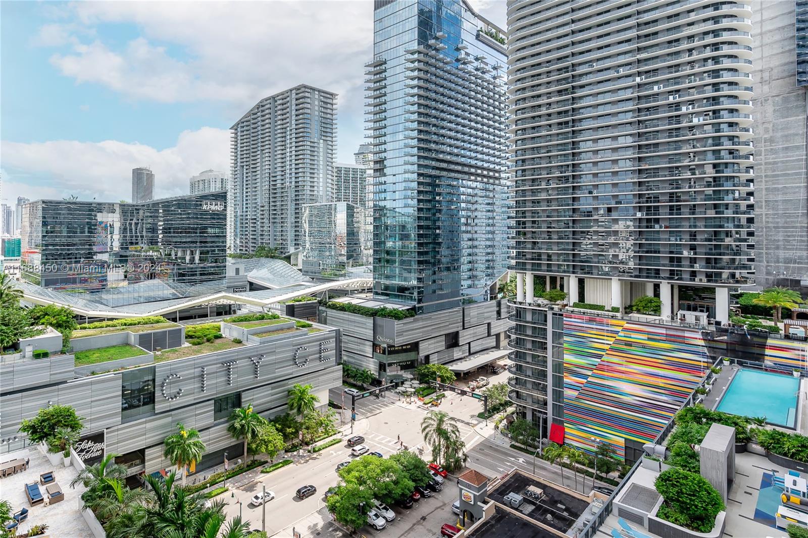 a view of city with tall buildings