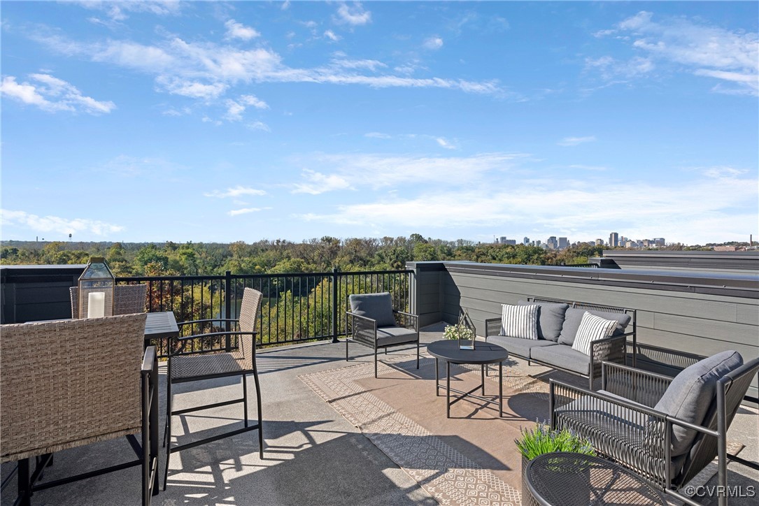 View of patio / terrace with an outdoor hangout ar