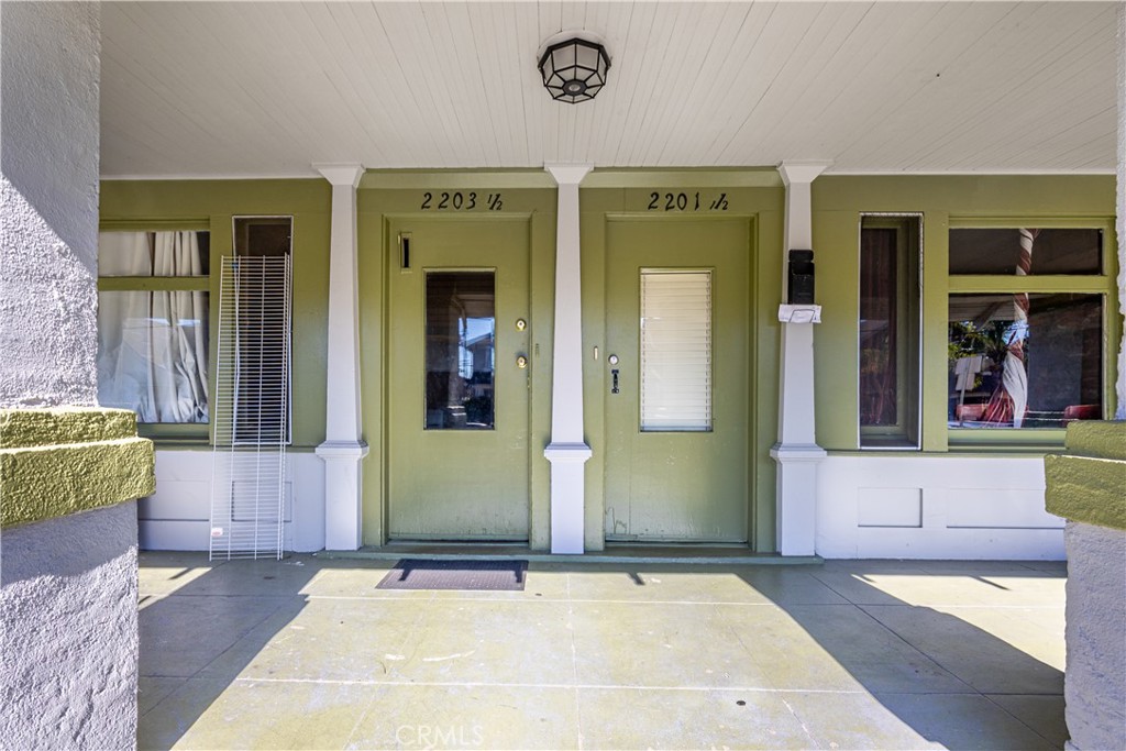 a front view of a house with shower