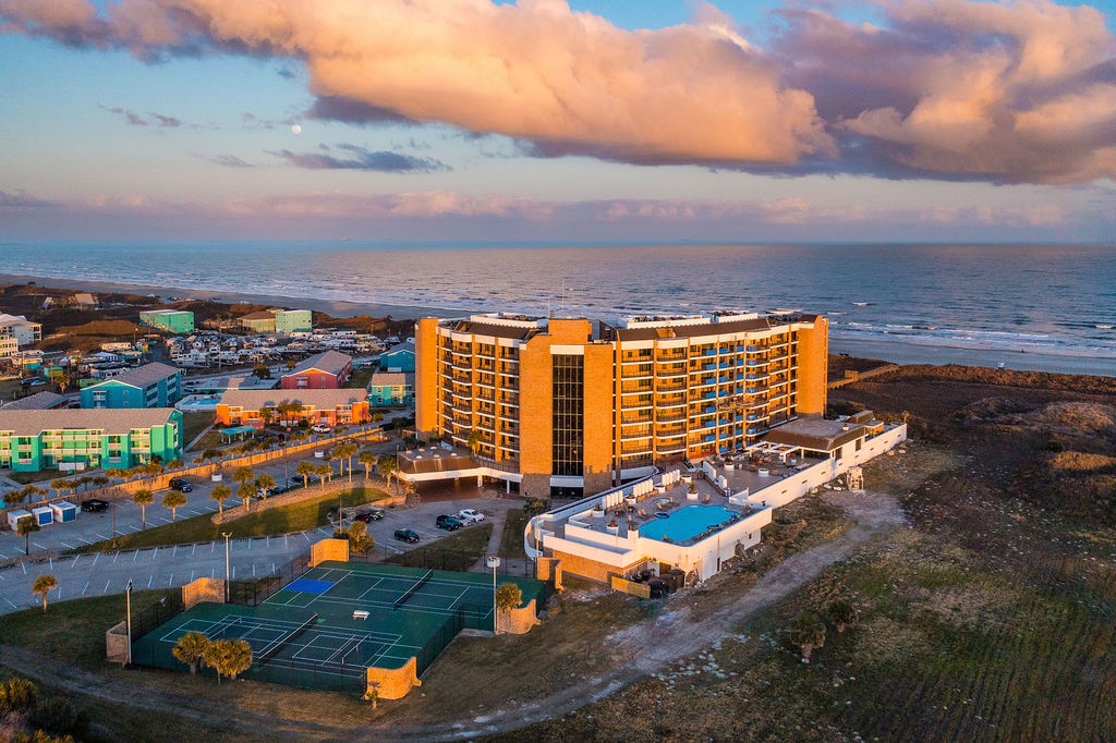 an aerial view of multiple house